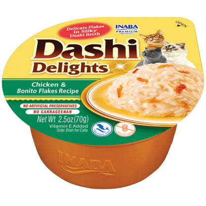 Inaba Cup Dashi Delights Chicken With Bonito Flakes - 70G - Pack Of 12