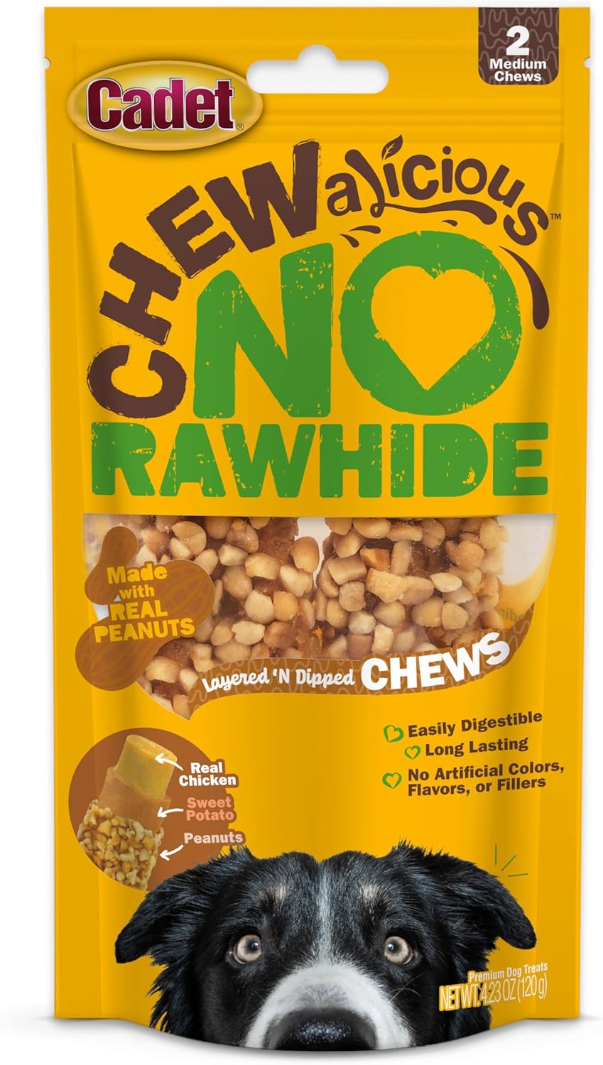 Cadet 2 pk Chewalicious® Layered N Dipped Chews - Peanuts Dog Treats & Chews