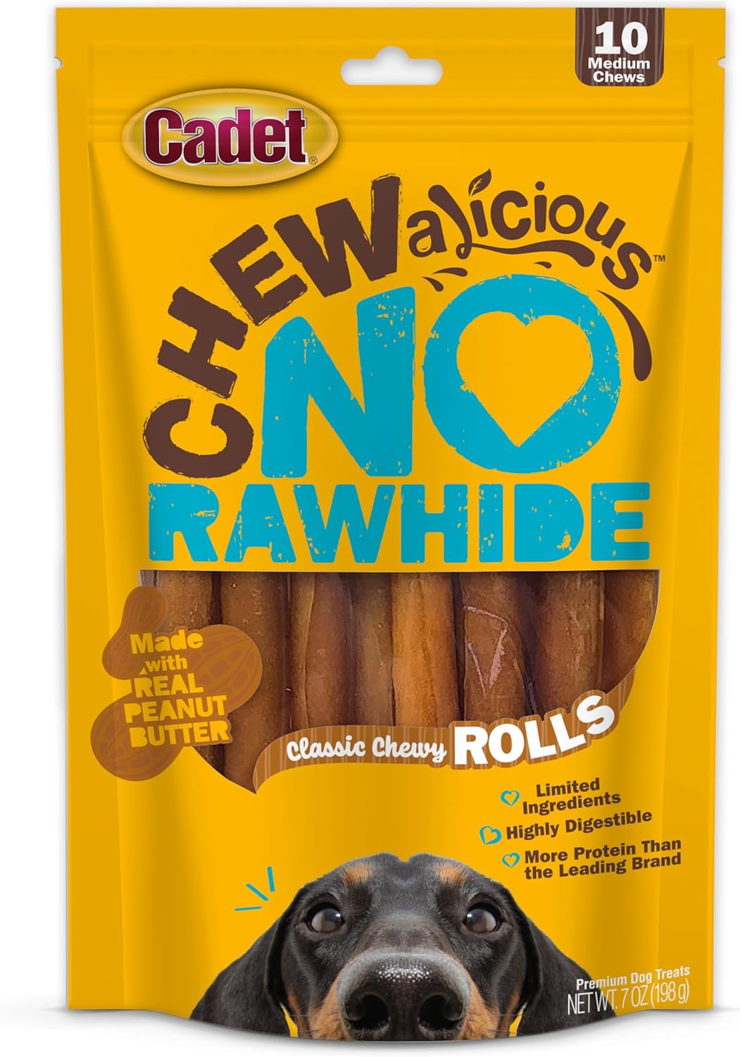 Cadet 10 pk Chewalicious® Classic Chewy Rolls - Peanut Butter Flavor Dog Treats & Chews