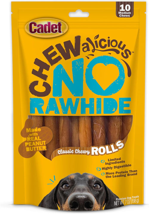 Cadet 10 pk Chewalicious® Classic Chewy Rolls - Peanut Butter Flavor Dog Treats & Chews