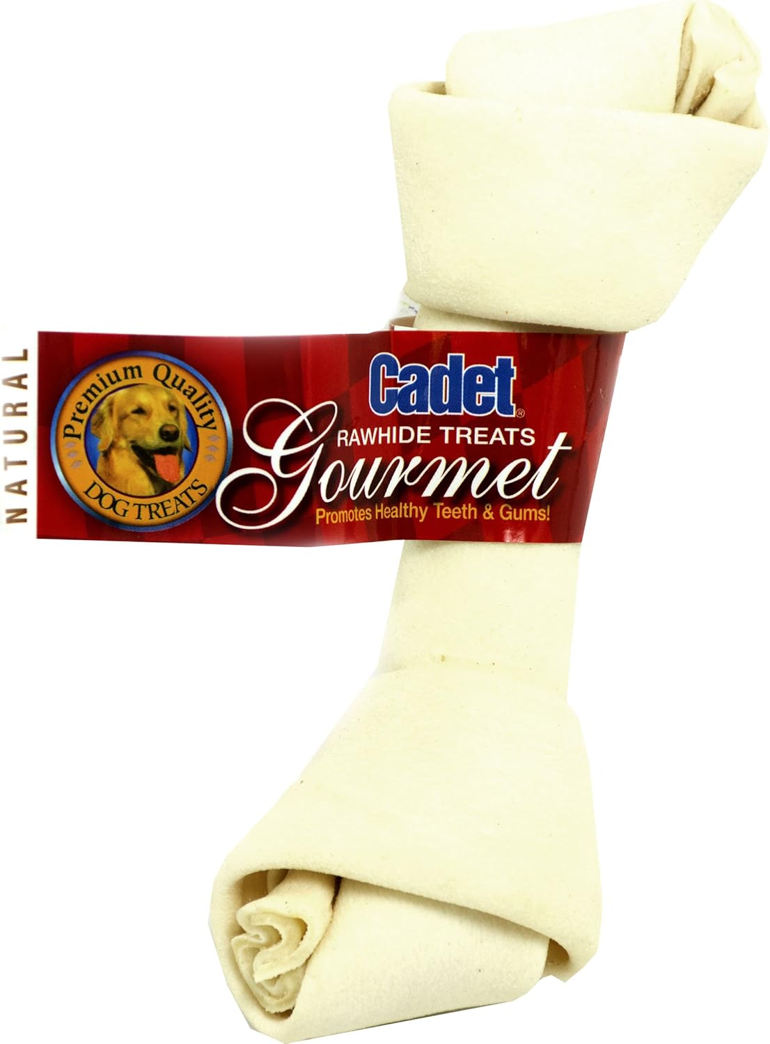 Cadet 6-7" Beef Hide (Rawhide) Knotted Bone Dog Treats & Chews
