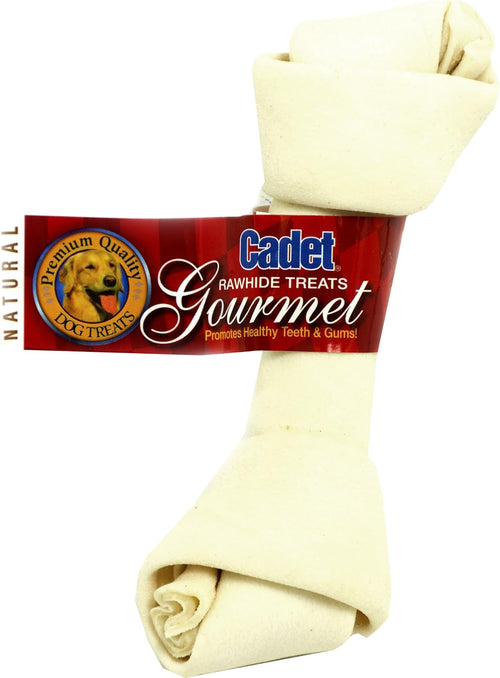Cadet 6-7" Beef Hide (Rawhide) Knotted Bone Dog Treats & Chews