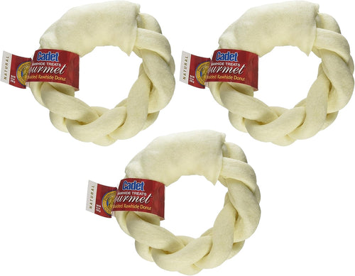 Cadet 5" Braided Beef Hide (Rawhide) Donut Dog Treats & Chews