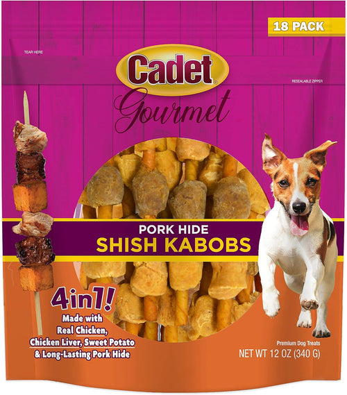 Cadet Pork Hide Shish Kabobs 18pk Dog Treats & Chews