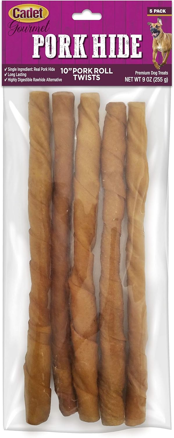 Cadet 10"/5 pk. Pork Roll Twists Dog Treats & Chews