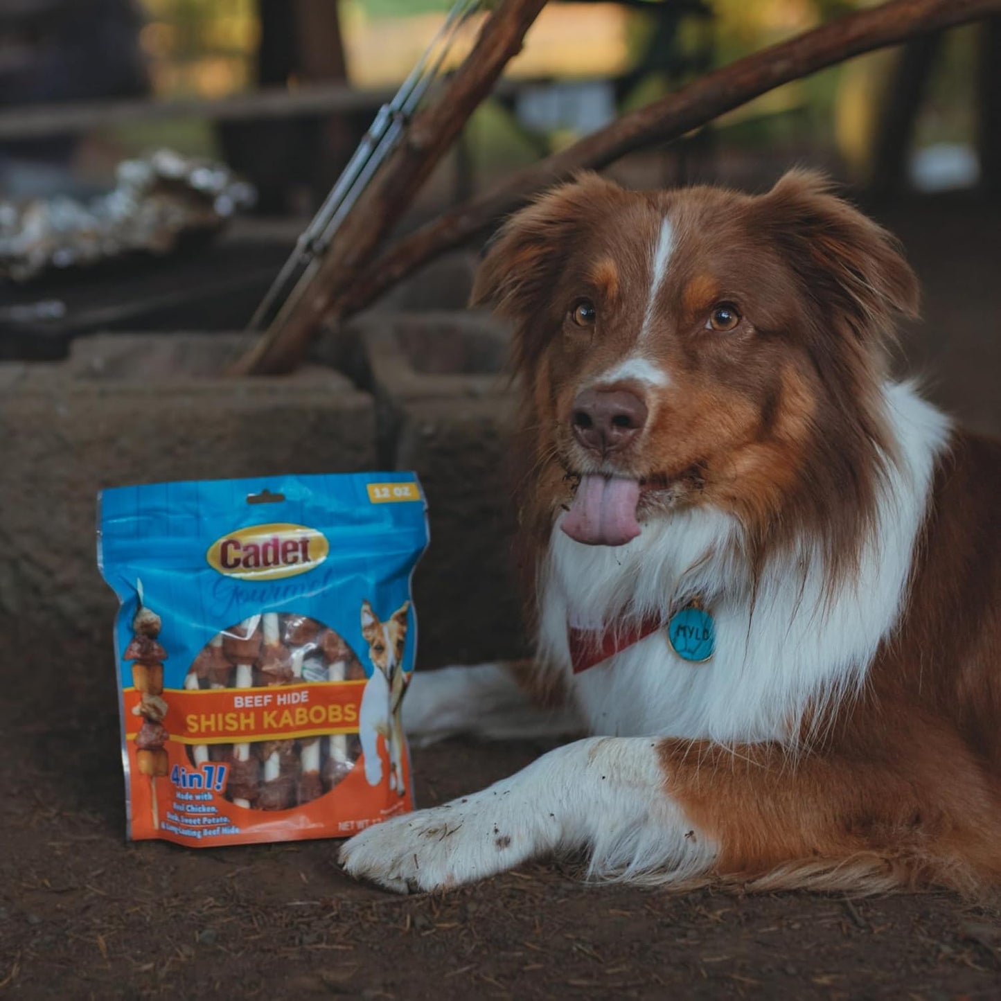 Cadet 4 oz. Beef Hide Shish Kabobs (Rawhide Twist Sticks wrapped in Chicken, Duck & Sweet Potato) Dog Treats & Chews