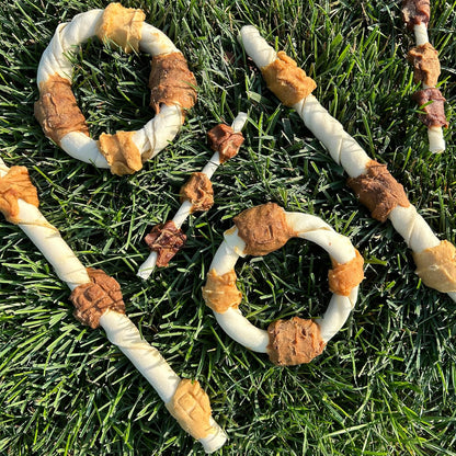 Cadet 4 oz. Beef Hide Shish Kabobs (Rawhide Twist Sticks wrapped in Chicken, Duck & Sweet Potato) Dog Treats & Chews