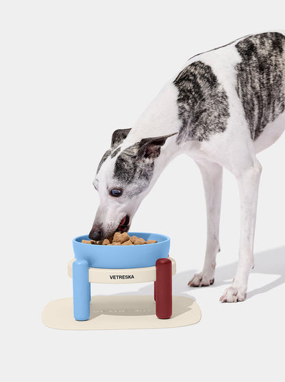 VETRESKA Mist and Merlot Pet Bowl & Mat Set (M)