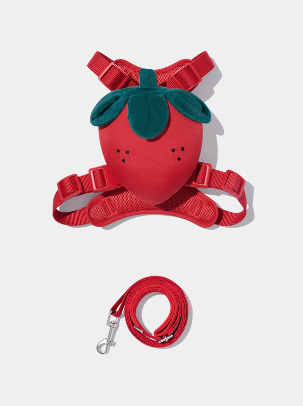 VETRESKA Strawberry Pet Backpack, Harness & Leash Set (S)