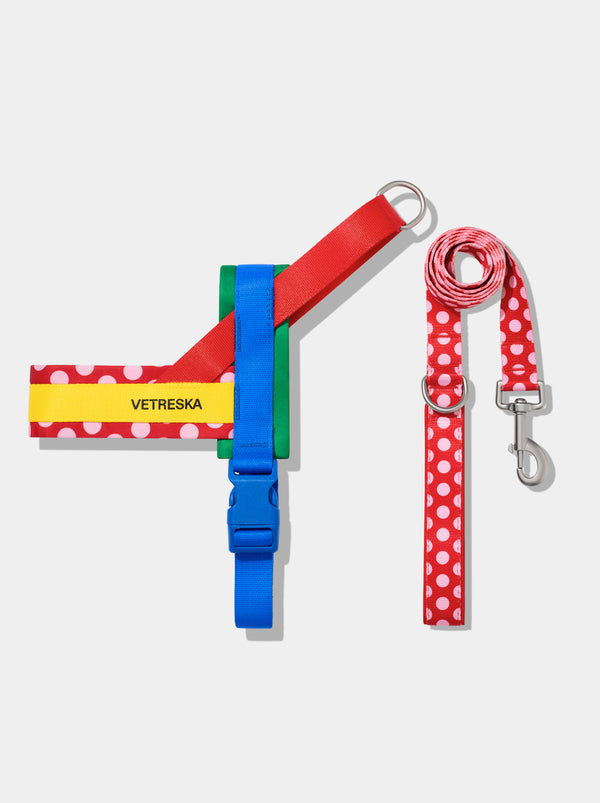 VETRESKA Chroma Pet Harness & Leash Set-Red (L)