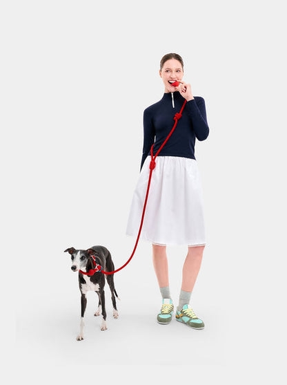VETRESKA Connect Hands-Free Rope Leash for Pets (Strawberry)