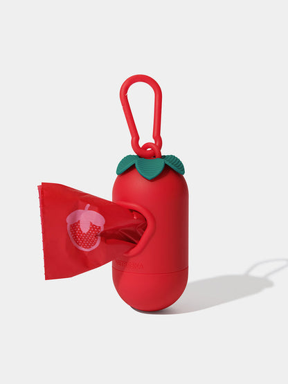 VETRESKA Strawberry Pet Poop Bags & Dispenser Set (1 Dispenser + 7 Rolls)