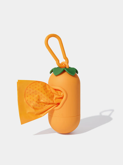 VETRESKA Tangerine Pet Poop Bags & Dispenser (1 Dispenser + 1 Roll)
