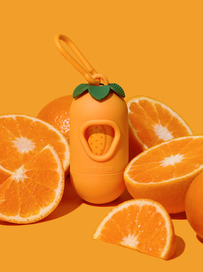 VETRESKA Tangerine Pet Poop Bags & Dispenser (1 Dispenser + 1 Roll)