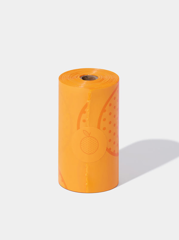 VETRESKA Tangerine Pet Poop Bags & Dispenser (1 Dispenser + 1 Roll)