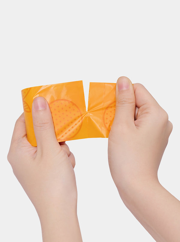 VETRESKA Tangerine Pet Poop Bags & Dispenser (1 Dispenser + 1 Roll)