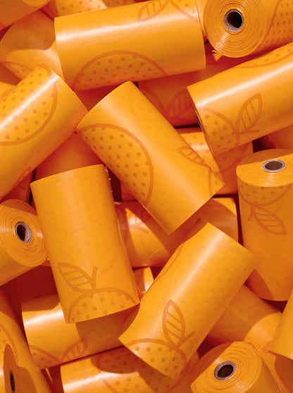 VETRESKA Tangerine Pet Poop Bags & Dispenser (1 Dispenser + 1 Roll)