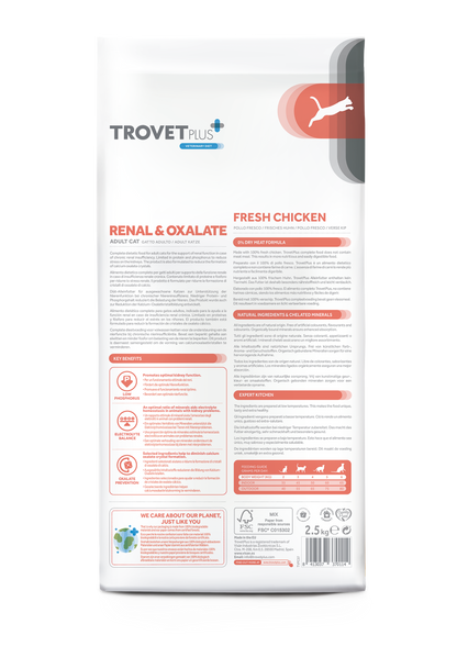 Trovet Plus Adult Cat Renal Oxalate Chicken Dry Food 2.5 Kg
