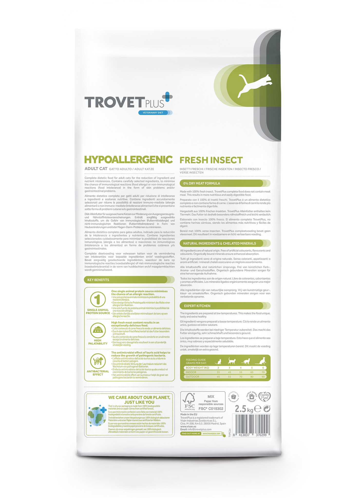 Trovet Plus Adult Cat Hypoallergenic Insect Dry Food 2.5 Kg