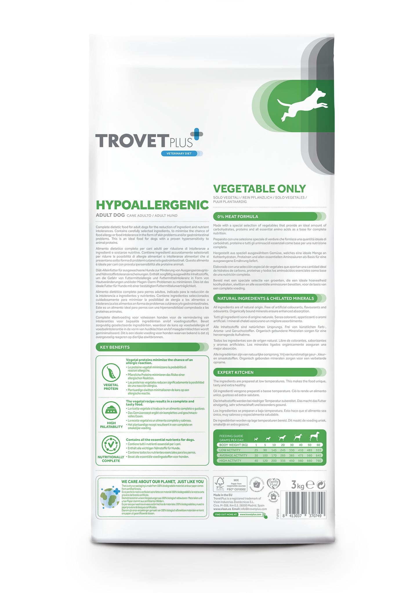 Trovet Plus Adult Dog Hypoallergenic Vegetable Only Dry Food 10 Kg