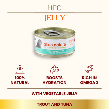 Almo Nature Jelly - Trout and Tuna Wet food 70 g - Pack of 12