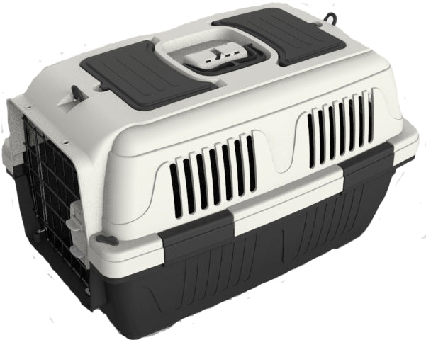 NutraPet Dog & Cat Carrier Box Closed Top Dark Grey L63Cms X W41Cms X H40 Cms
