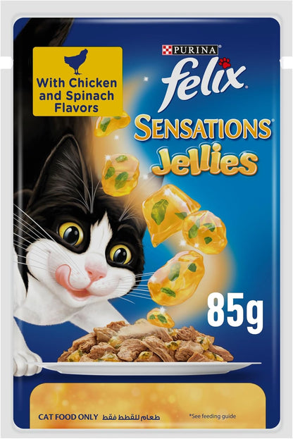 Purina Felix Sensation Cat Wet Food Chicken And Spinach Flavor 85g