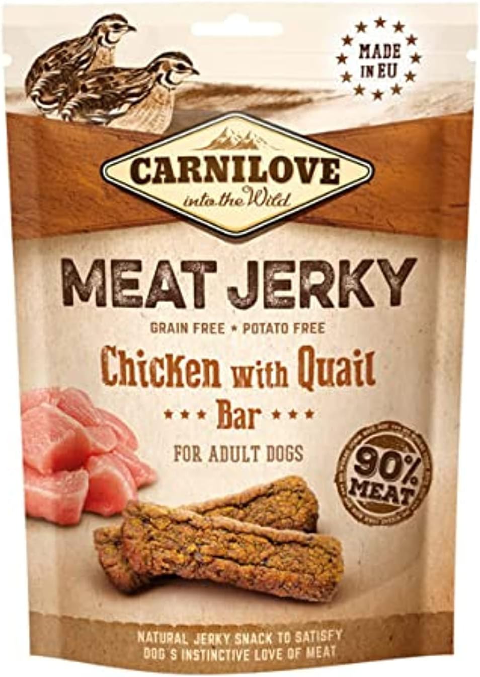 Carnilove Jerky Snack Chicken With Quail Bar 100g