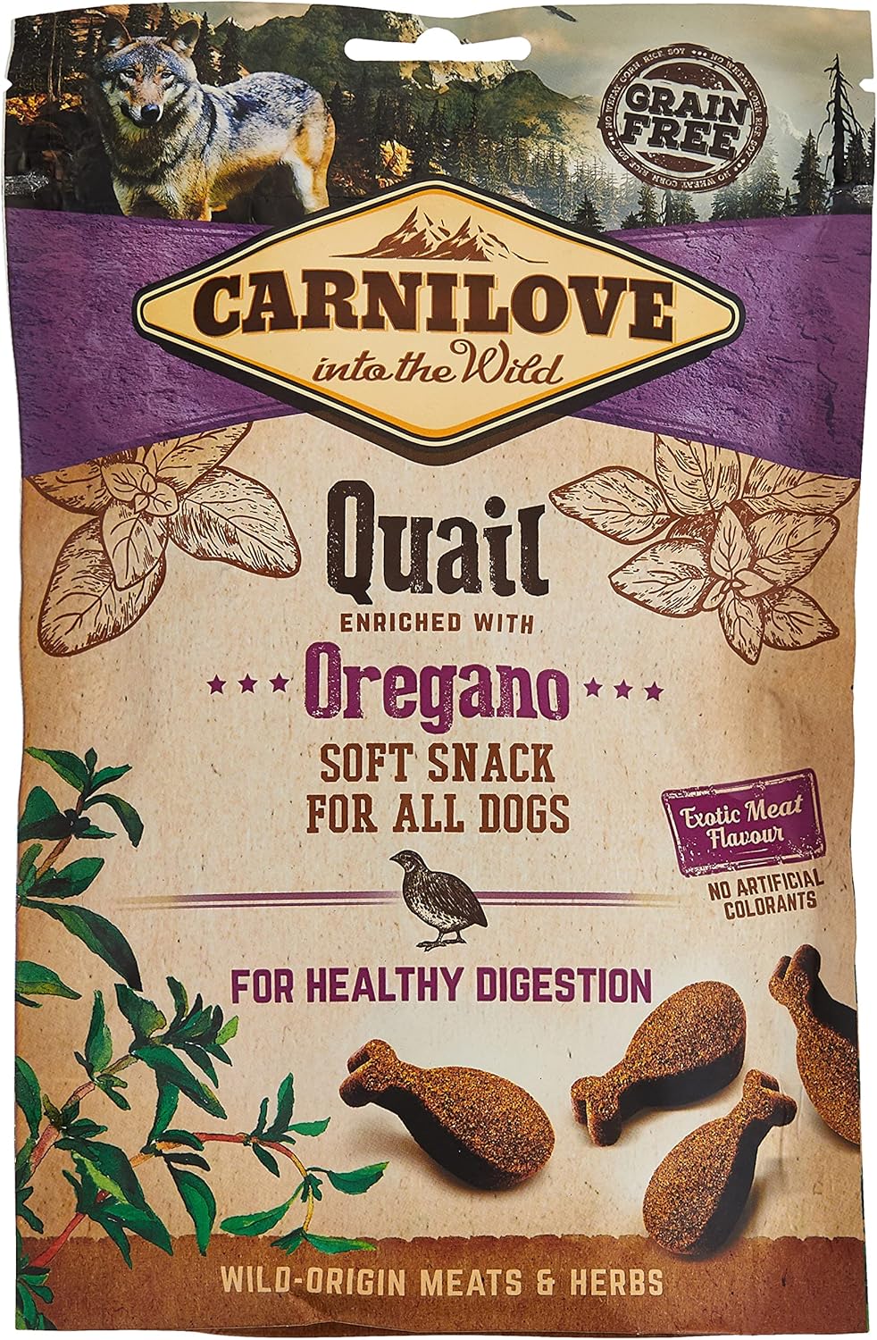 Carnilove Quail enriched with Oregano Soft Snack for Dogs 200g