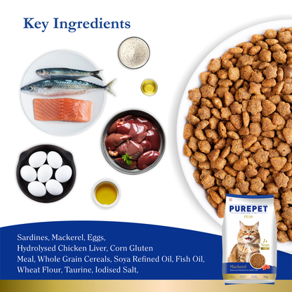 PurePet Peak Cat Mackerel Dry Food 1.2kg
