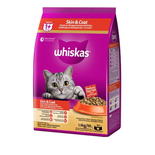 Whiskas Adult Chicken & Salmon Dry Cat Food - 1.1KG