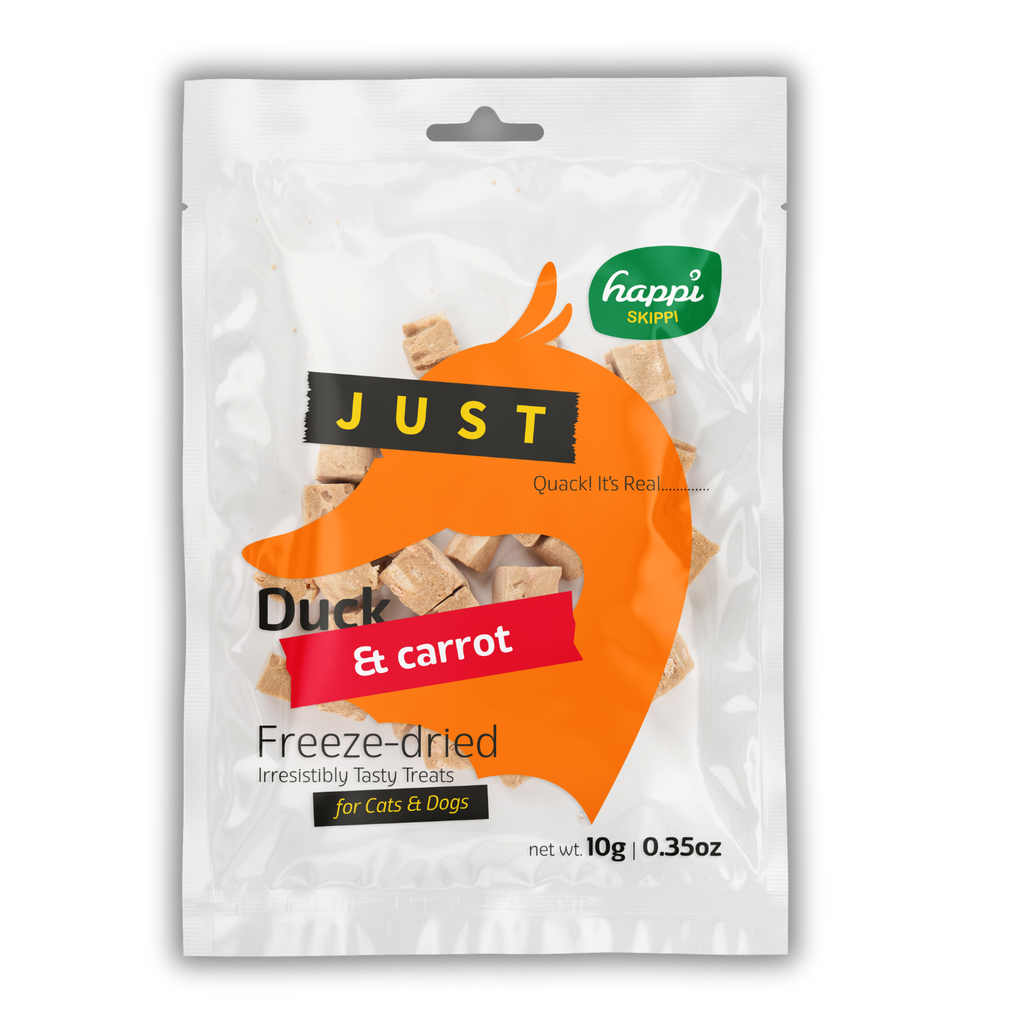 Happi Skippi Just Freeze-Dried Treat Duck&Carrot for Cats and Dogs 10g