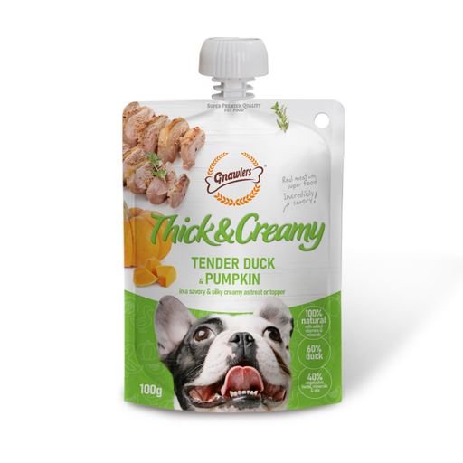 Gnawlers Thick & Creamy Dog Treat 100g-Tender Duck & Pumpkin