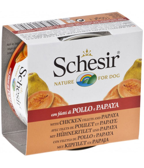 Schesir Dog Wet Food-Chicken Fillets With Papaya - 150g