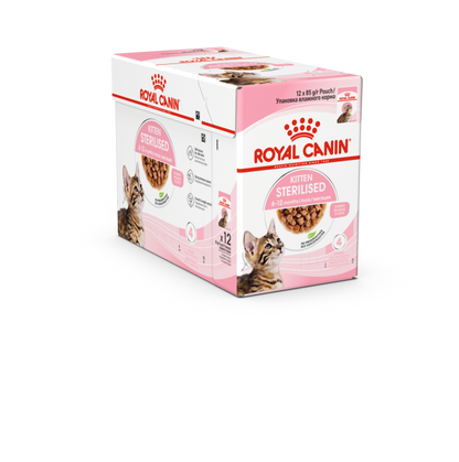 Royal Canin Feline Health Nutrition Kitten Sterilised Gravy (WET FOOD - Pouches) Pack of 12