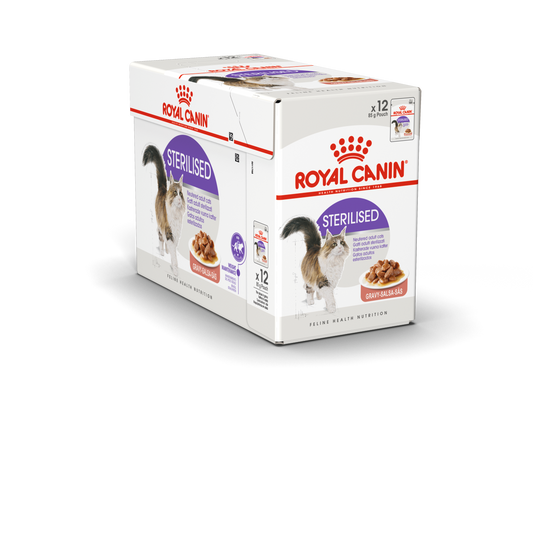 Royal Canin Feline Health Nutrition Sterilised Gravy (WET FOOD - Pouches) Pack of 12
