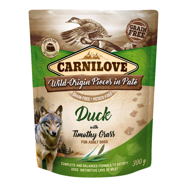 Carnilove Duck with Timothy Grass for Adult Dogs (Wet Food Pouches) 300g