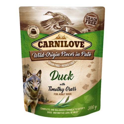 Carnilove Duck with Timothy Grass for Adult Dogs (Wet Food Pouches) 300g