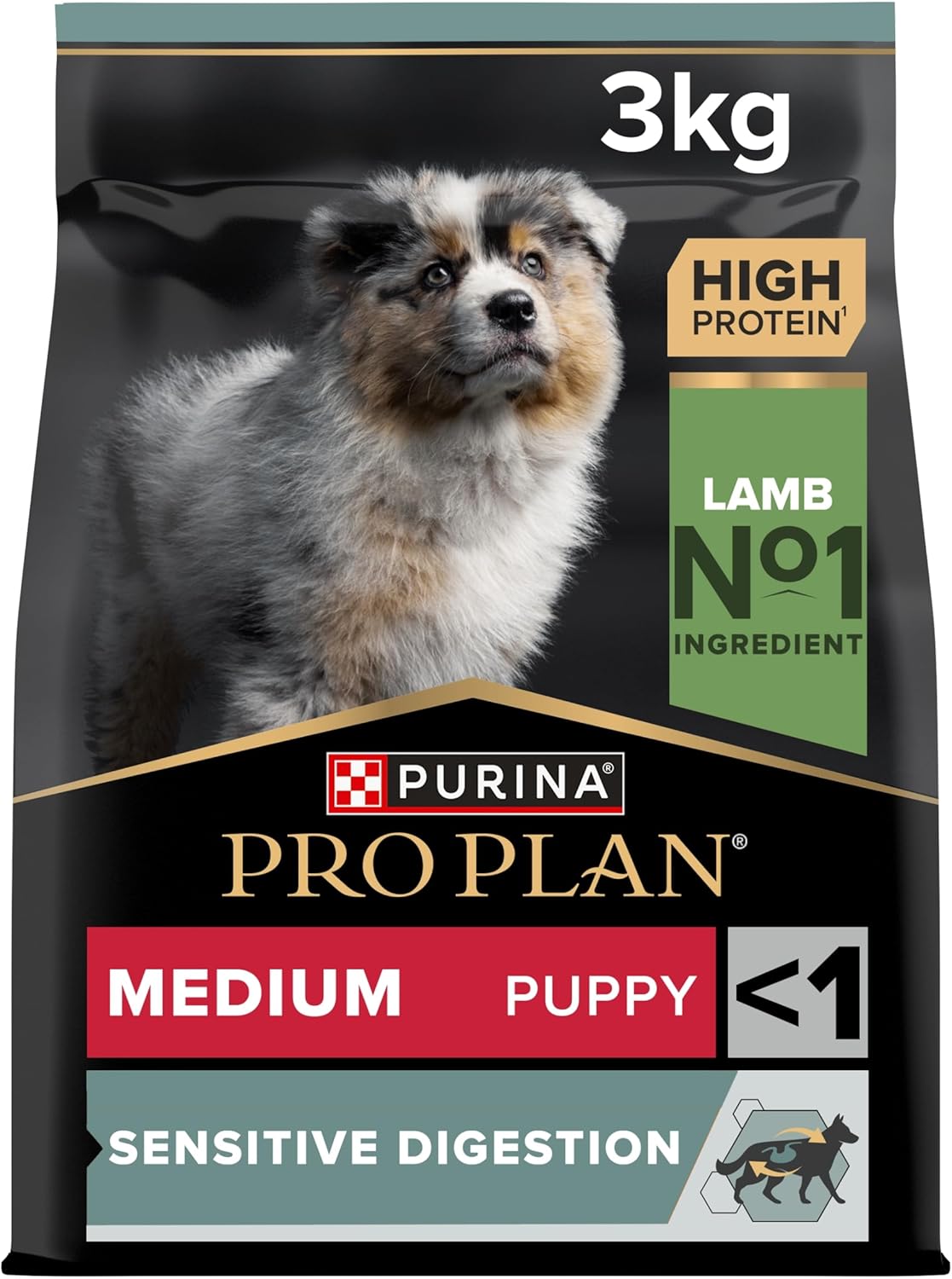 Pro Plan Medium Puppy Sensitive Digestion, Dry Dog food with Lamb, 3kg