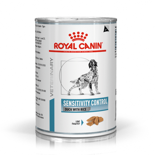 Royal Canin Sensitivity Control can for dogs on a white background