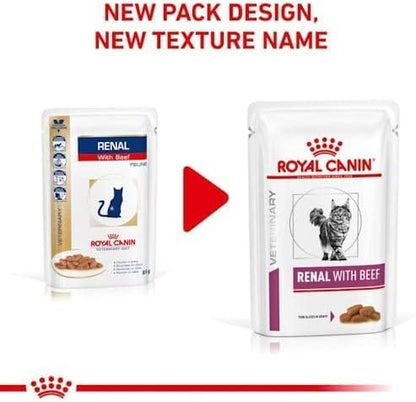 Royal Canin Vet Health Nutrition Feline Renal Beef (Wet Food - Pouches) 12 X 85 G