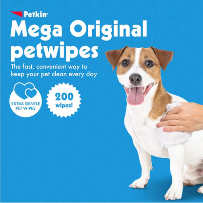 Petkin Extra Mega Valu Pet Wipes 200ct