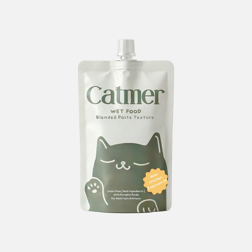Catmer Wet Cat Food Pouch, Chicken & Salmon Oil, 85g
