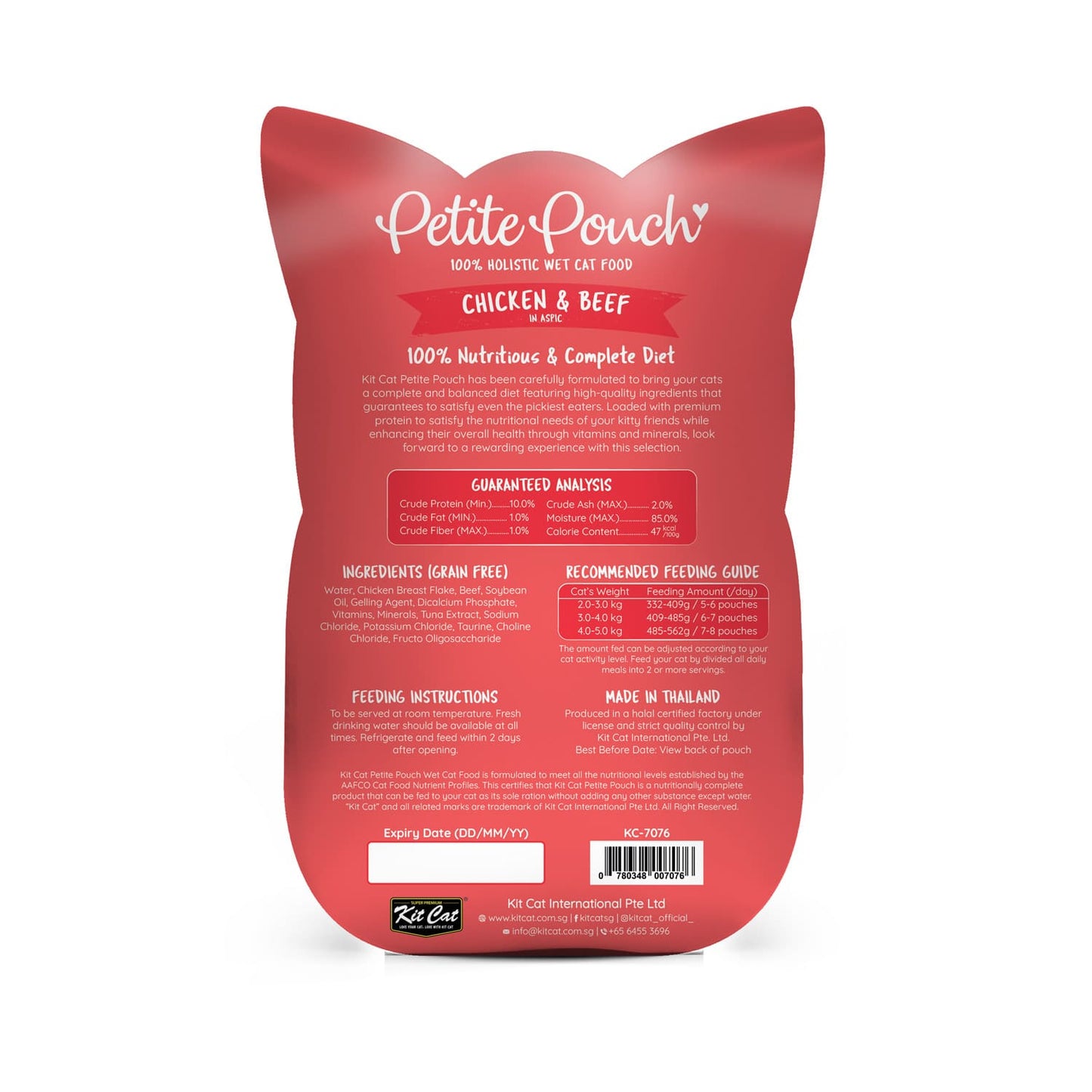 Kit Cat Petite Pouch 70g - Chicken & Beef