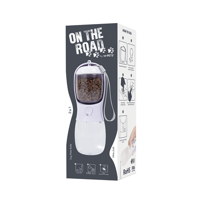M-PETS On The Road 2-in-1 Water Bottle 300ml – White