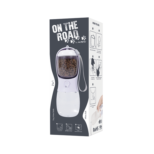 M-PETS On The Road 2-in-1 Water Bottle 300ml – White