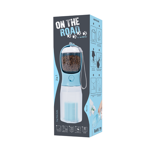 M-PETS On The Road 3-in-1 Water Bottle 600ml – Blue