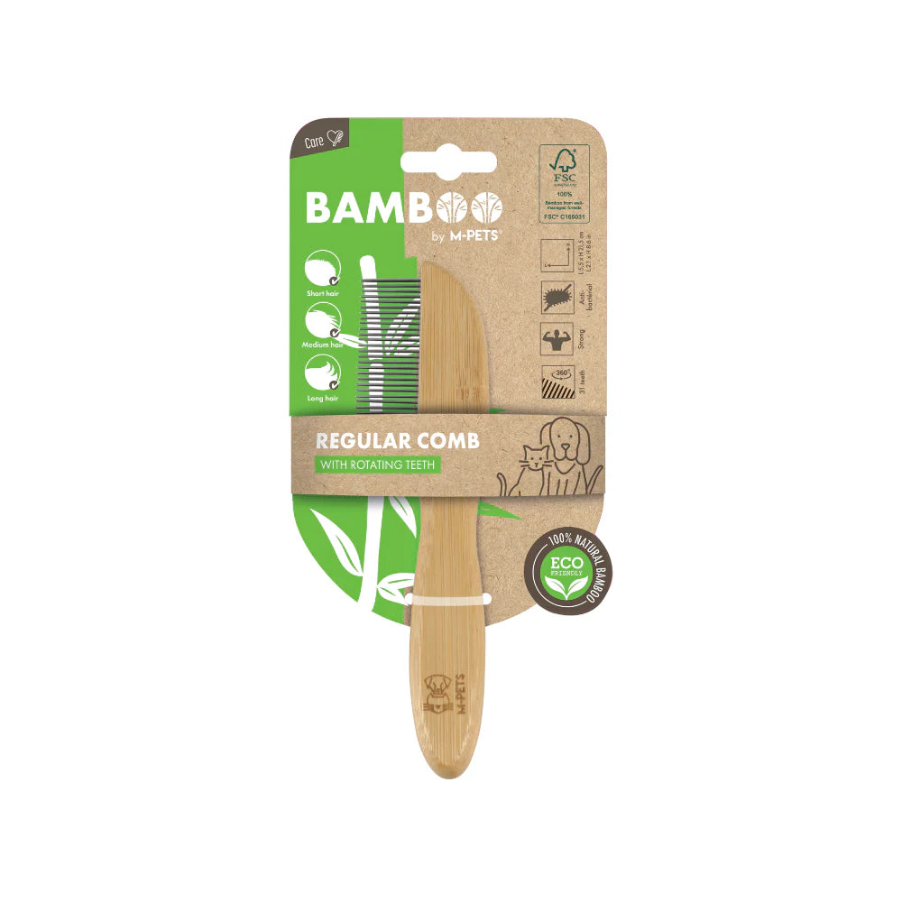 M-Pets Bamboo Regular Comb 31 Teeth