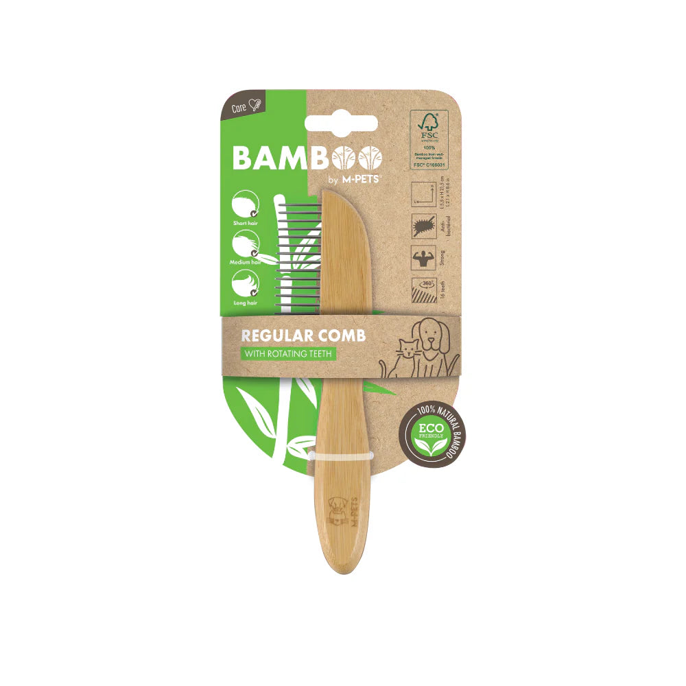 M-Pets Bamboo Regular Comb 16 Teeth