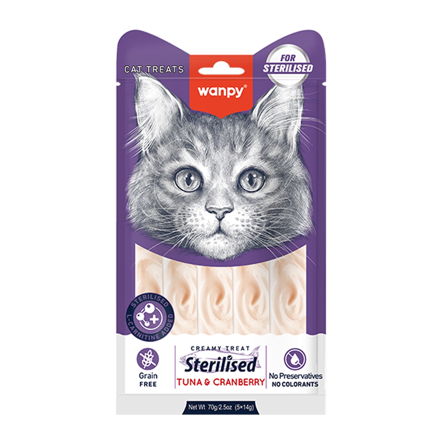 WANPY Creamy Treat For Sterilized Tuna & Cranberry 70g